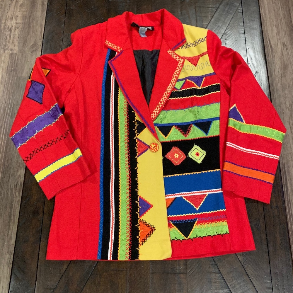Colorful Vintage Patchwork Blazer